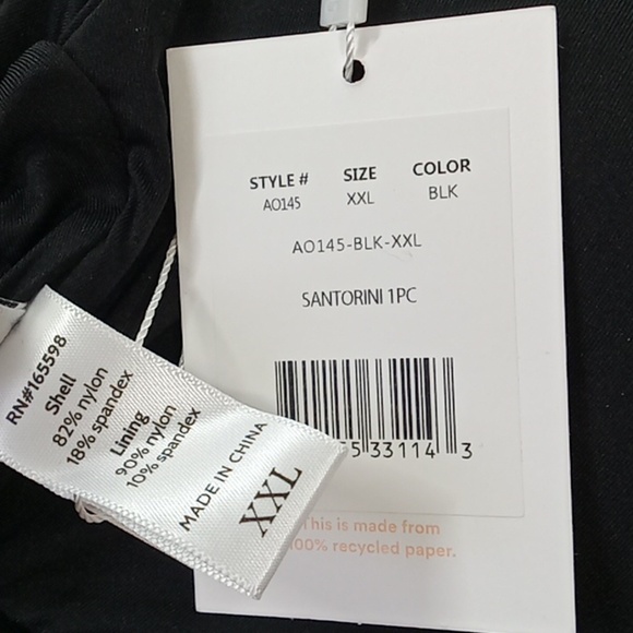 NEW Andie Bathing Suit Sz 2XL XXL Black Swimwear Santorini Piece Swim - Picture 6 of 6